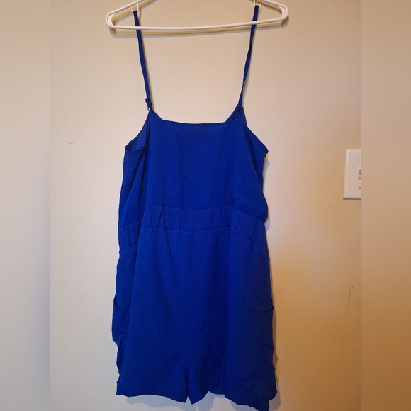 Ally royal blue romper with gold zipper - Picture 3 of 3